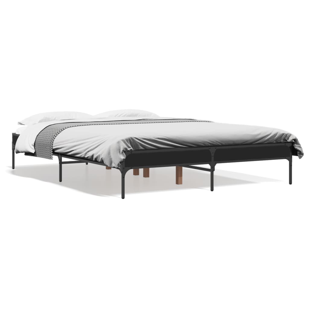 Cadre de lit sans matelas noir 120x190 cm