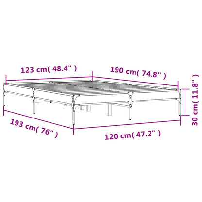 Cadre de lit sans matelas noir 120x190 cm