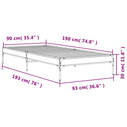 Cadre de lit sans matelas noir 90x190 cm