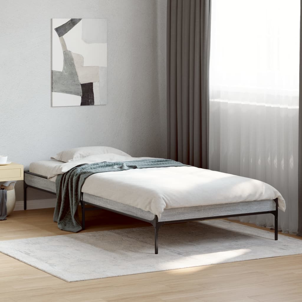 Cadre de lit sans matelas sonoma gris 90x190 cm