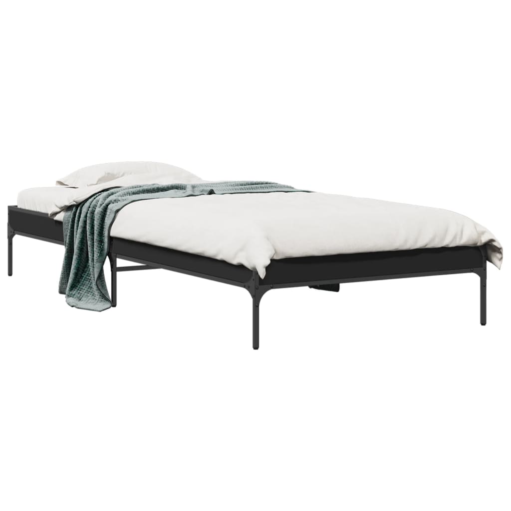 Cadre de lit sans matelas noir 75x190 cm