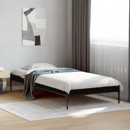 Cadre de lit sans matelas noir 75x190 cm