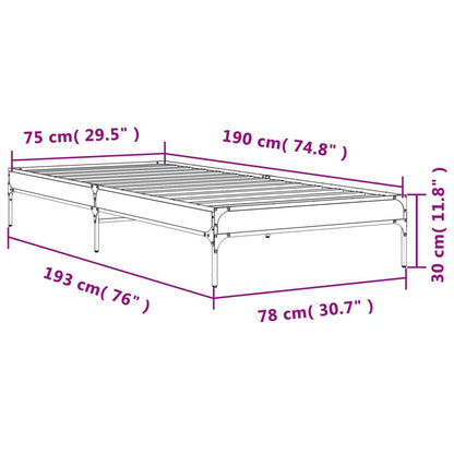 Cadre de lit sans matelas chêne sonoma 75x190 cm