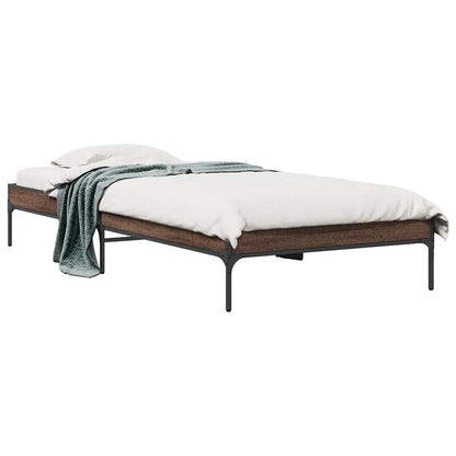 Cadre de lit sans matelas chêne marron 75x190 cm