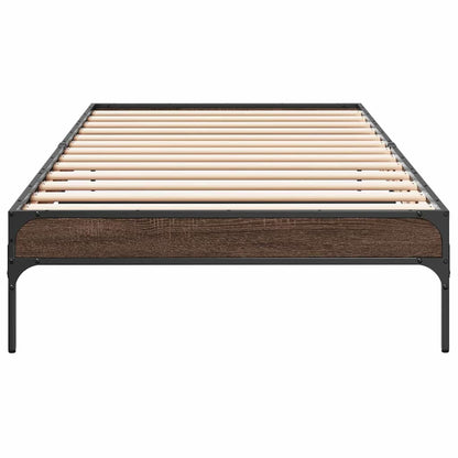 Cadre de lit sans matelas chêne marron 75x190 cm