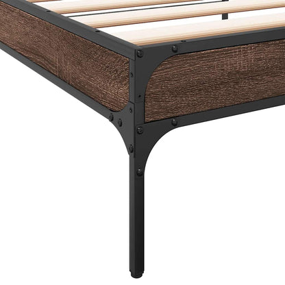 Cadre de lit sans matelas chêne marron 75x190 cm