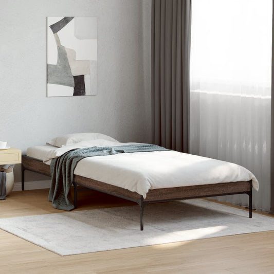 Cadre de lit sans matelas chêne marron 75x190 cm