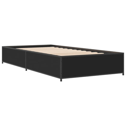 Cadre de lit sans matelas noir 100x200 cm