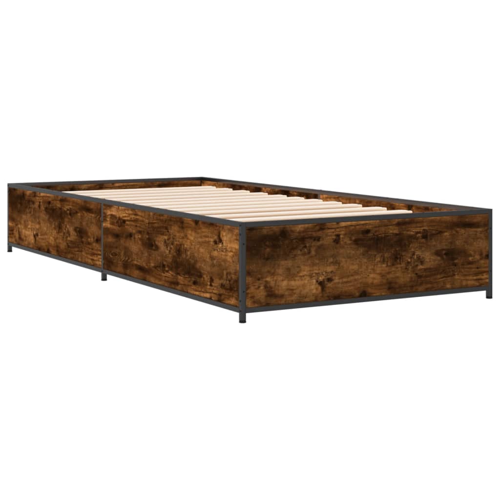 Cadre de lit sans matelas chêne fumé 90x200 cm