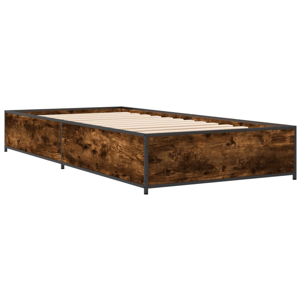 Cadre de lit sans matelas chêne fumé 90x200 cm