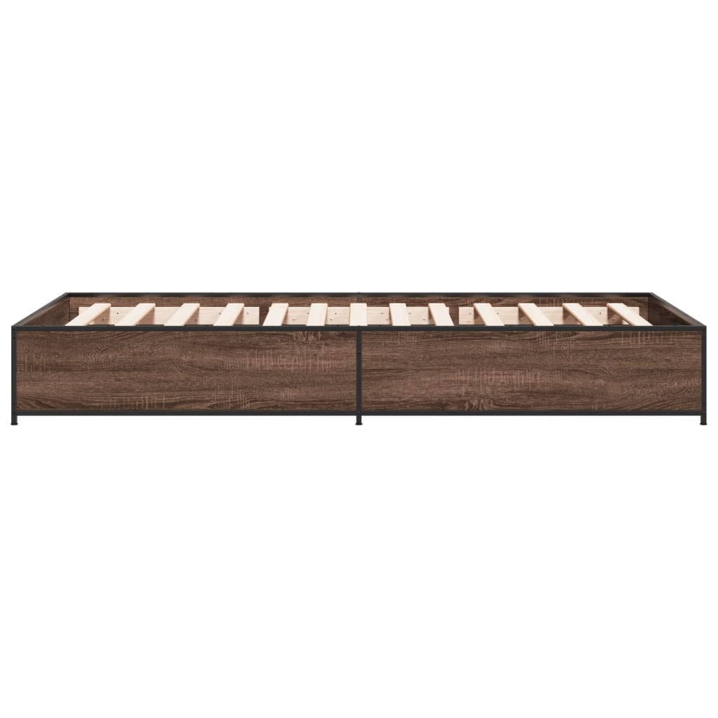 Cadre de lit sans matelas chêne marron 90x200 cm