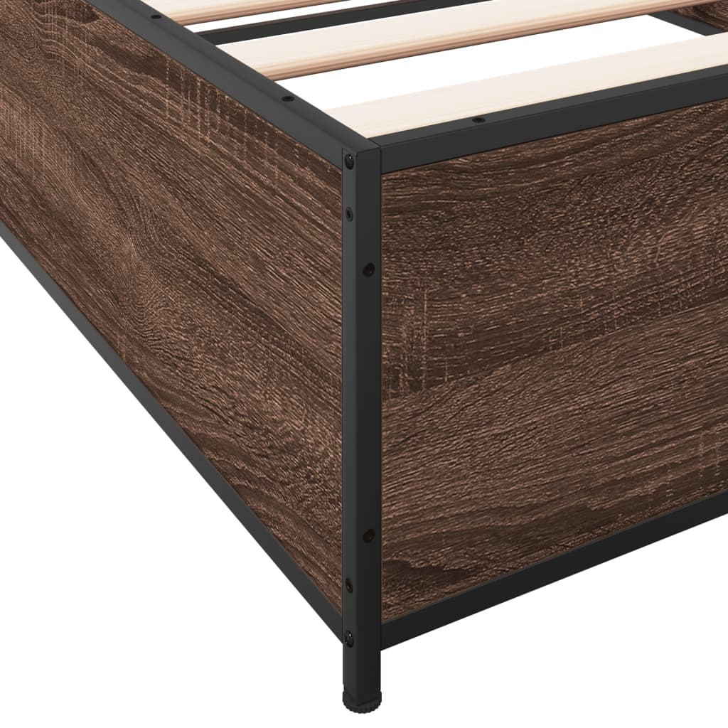 Cadre de lit sans matelas chêne marron 90x190 cm