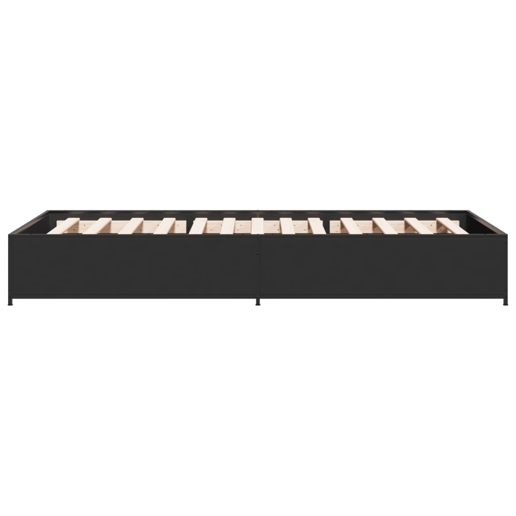 Cadre de lit sans matelas noir 75x190 cm