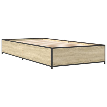 Cadre de lit sans matelas chêne sonoma 75x190 cm