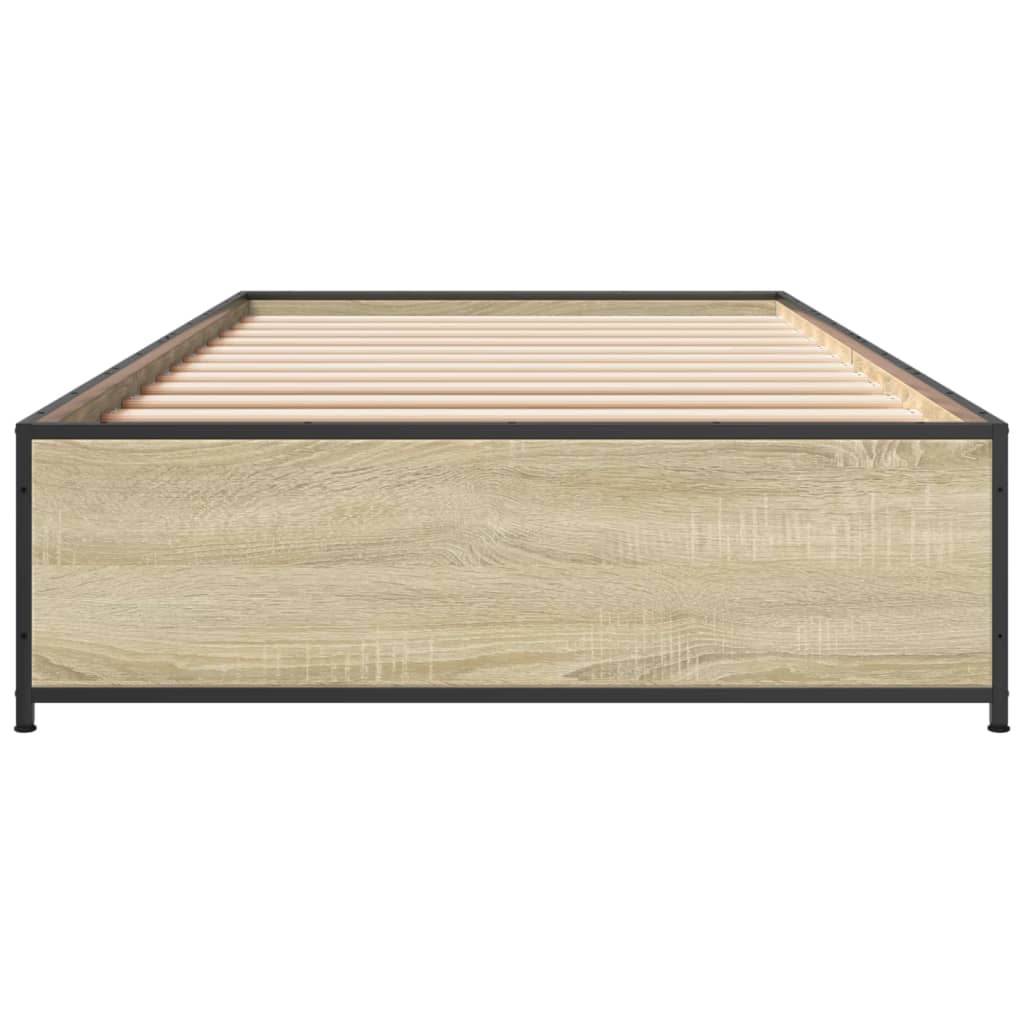 Cadre de lit sans matelas chêne sonoma 75x190 cm