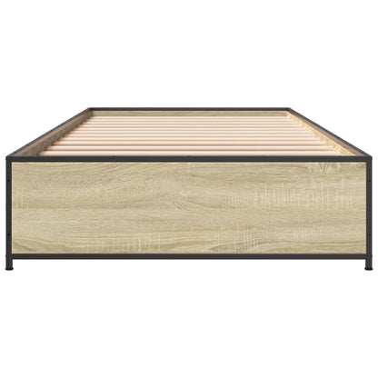 Cadre de lit sans matelas chêne sonoma 75x190 cm