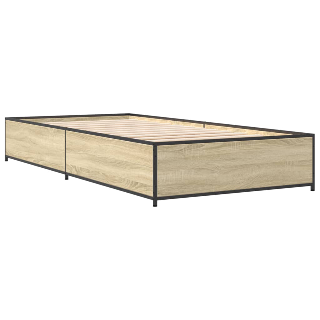 Cadre de lit sans matelas chêne sonoma 75x190 cm