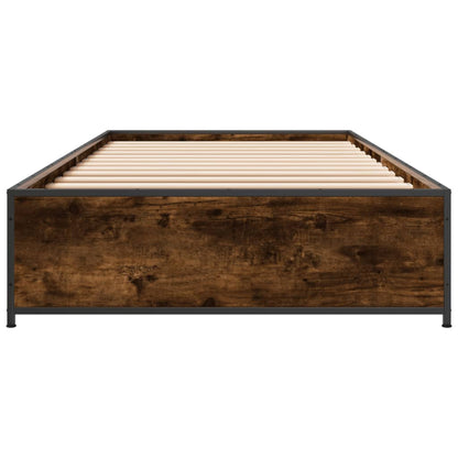 Cadre de lit sans matelas chêne fumé 75x190 cm