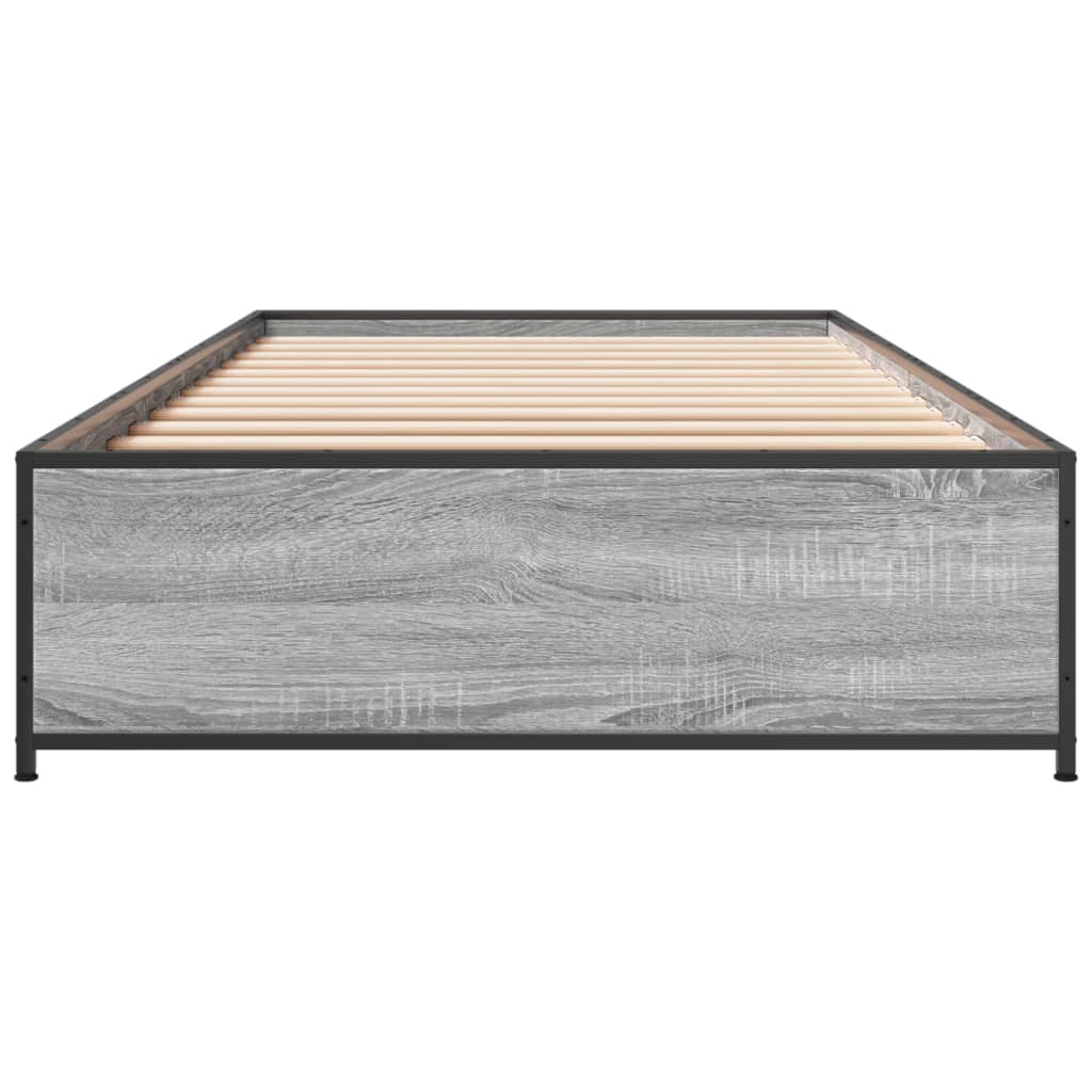 Cadre de lit sans matelas sonoma gris 75x190 cm