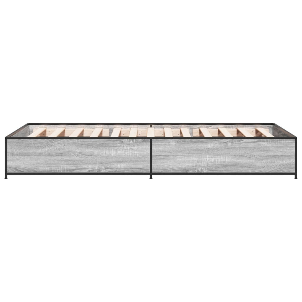 Cadre de lit sans matelas sonoma gris 75x190 cm