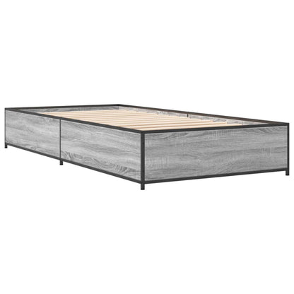 Cadre de lit sans matelas sonoma gris 75x190 cm