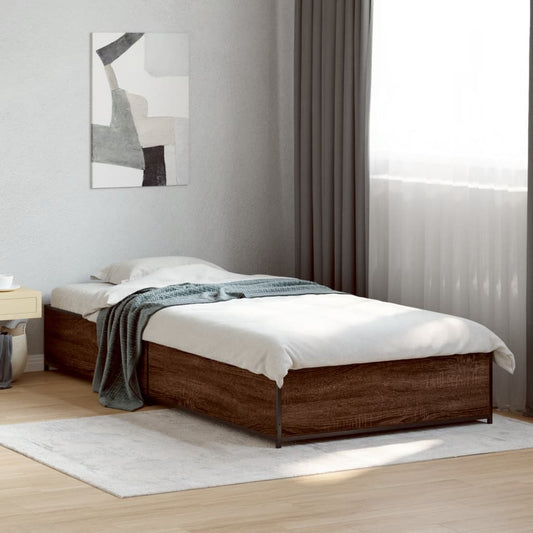 Cadre de lit sans matelas chêne marron 75x190 cm