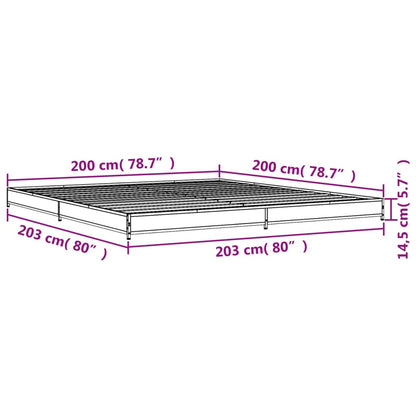 Cadre de lit sans matelas noir 200x200 cm