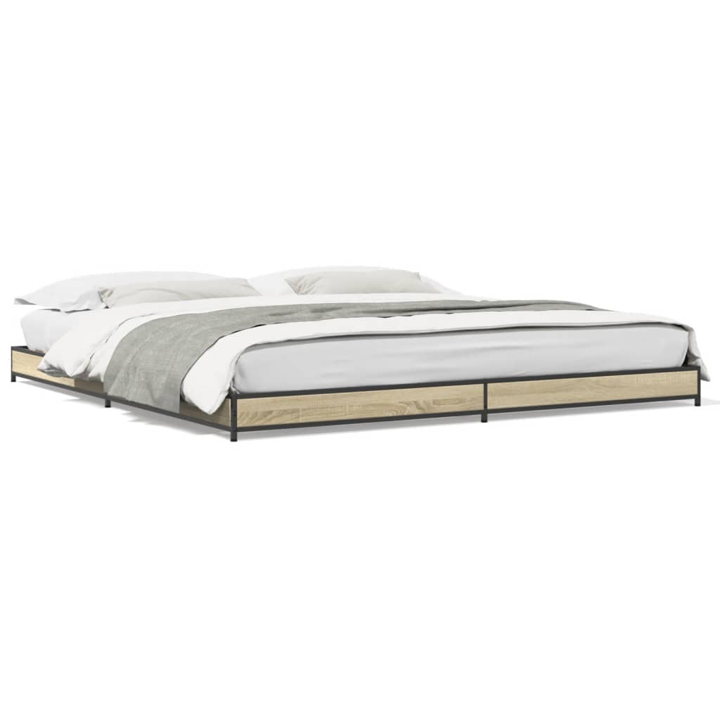 Cadre de lit sans matelas chêne sonoma 200x200 cm