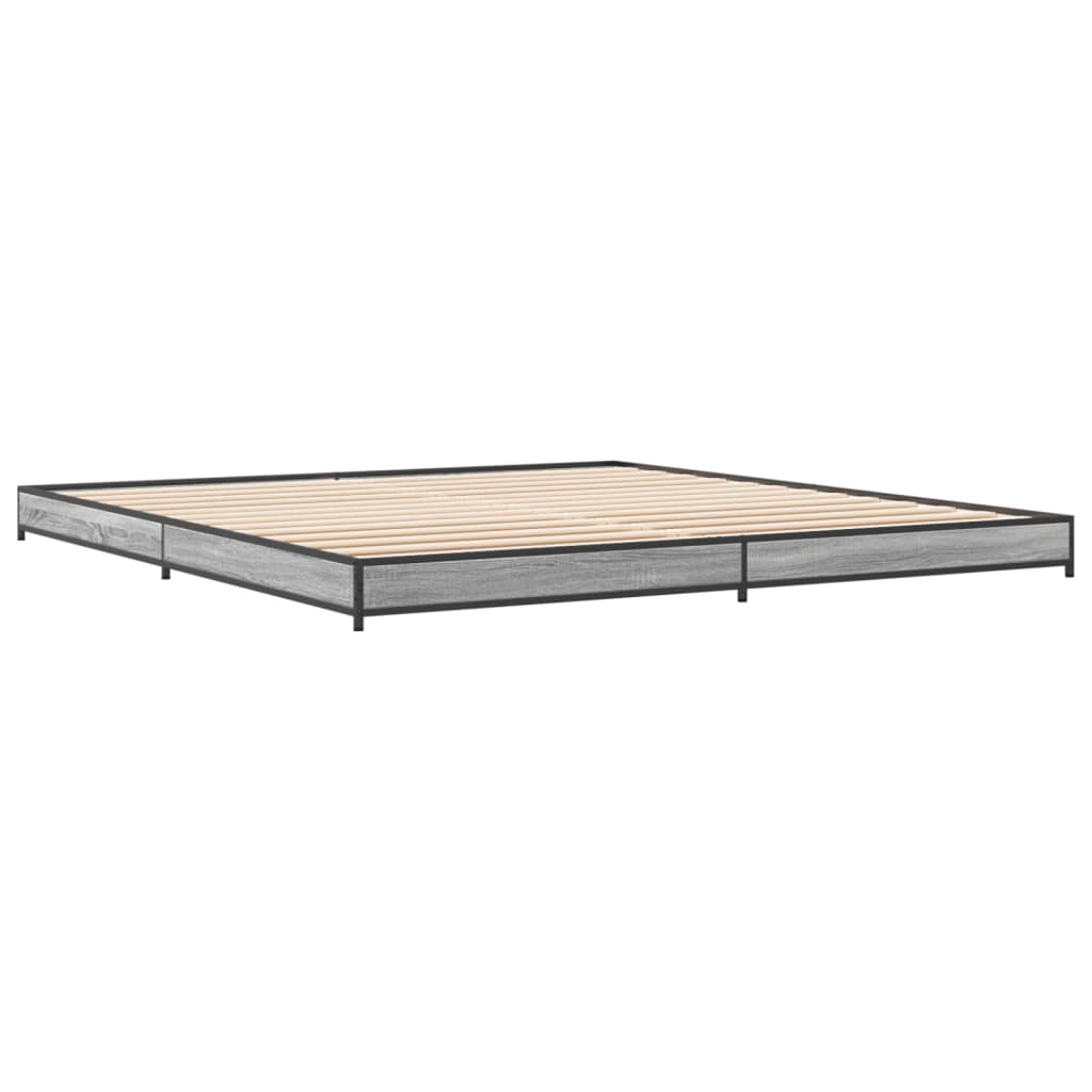 Cadre de lit sans matelas sonoma gris 200x200 cm