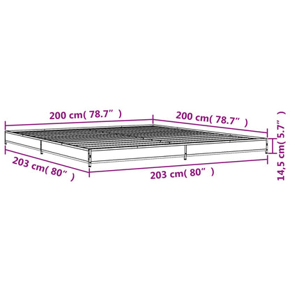 Cadre de lit sans matelas sonoma gris 200x200 cm