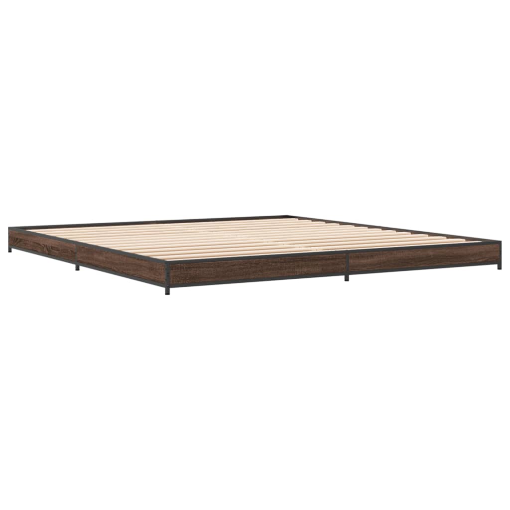 Cadre de lit sans matelas chêne marron 200x200 cm