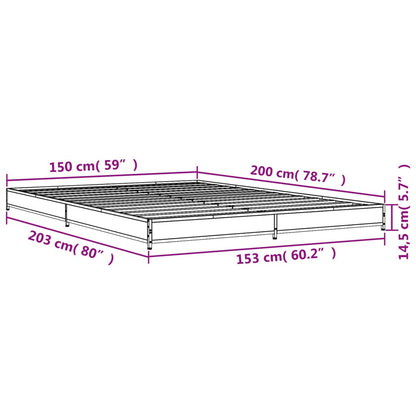 Cadre de lit sans matelas chêne sonoma 150x200 cm