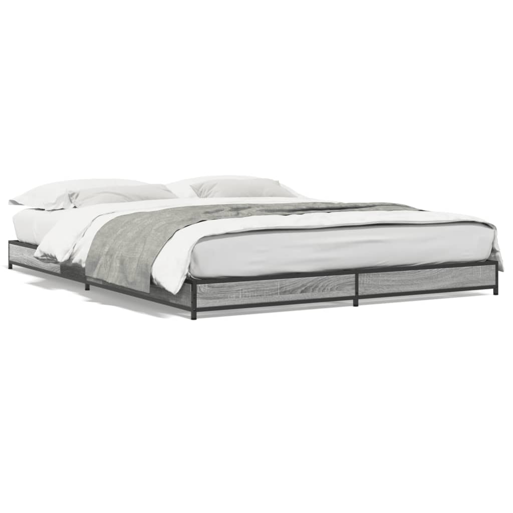 Cadre de lit sans matelas sonoma gris 150x200 cm