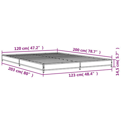 Cadre de lit sans matelas noir 120x200 cm