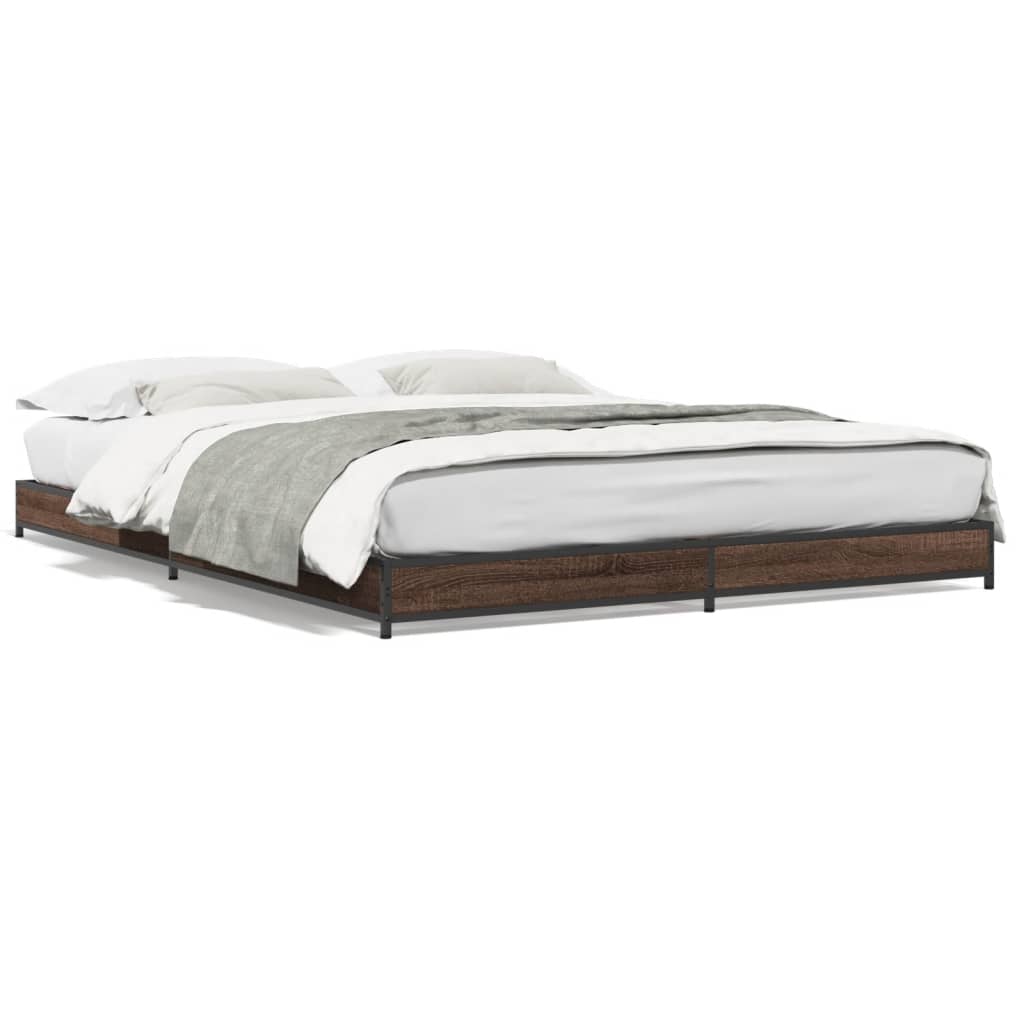 Cadre de lit sans matelas chêne marron 120x200 cm