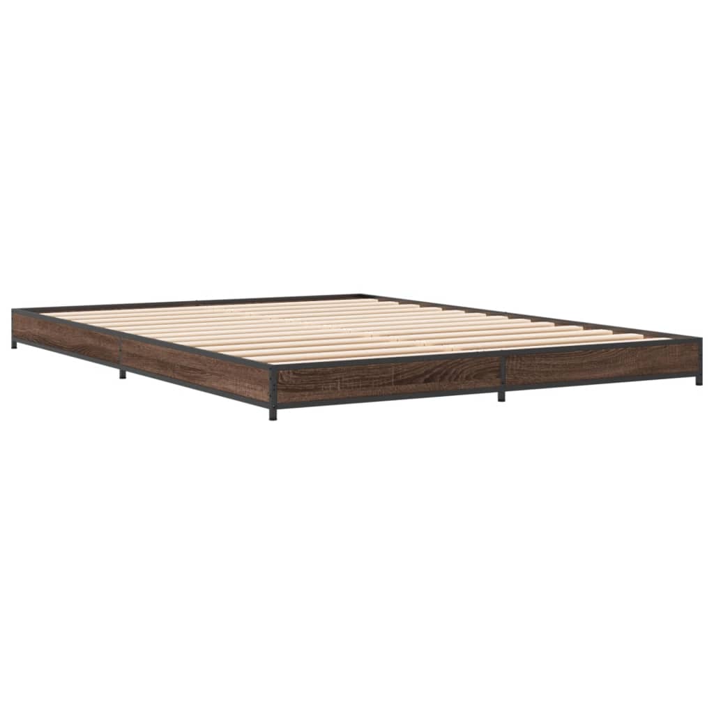 Cadre de lit sans matelas chêne marron 120x200 cm