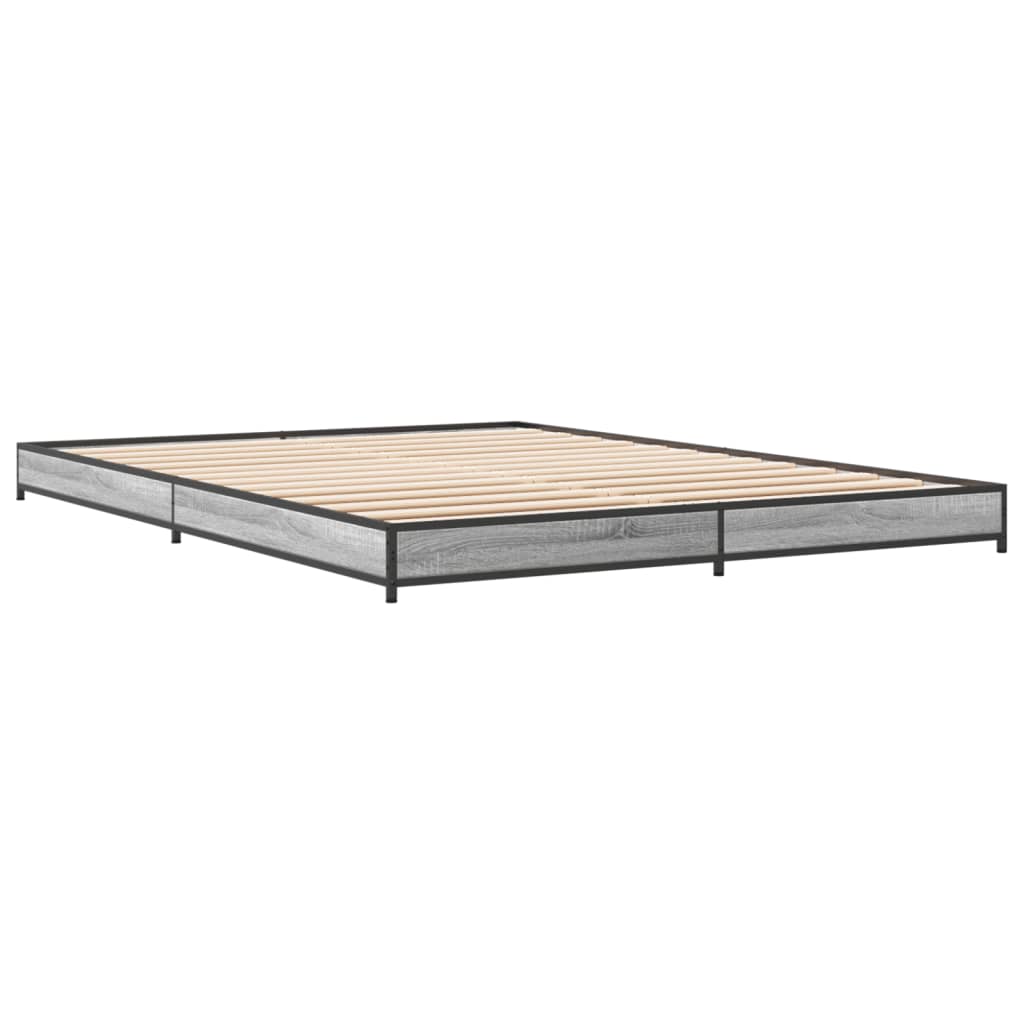 Cadre de lit sans matelas sonoma gris 140x190 cm