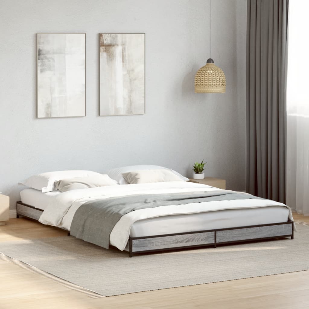 Cadre de lit sans matelas sonoma gris 140x190 cm