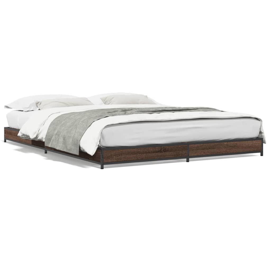 Cadre de lit sans matelas chêne marron 140x190 cm