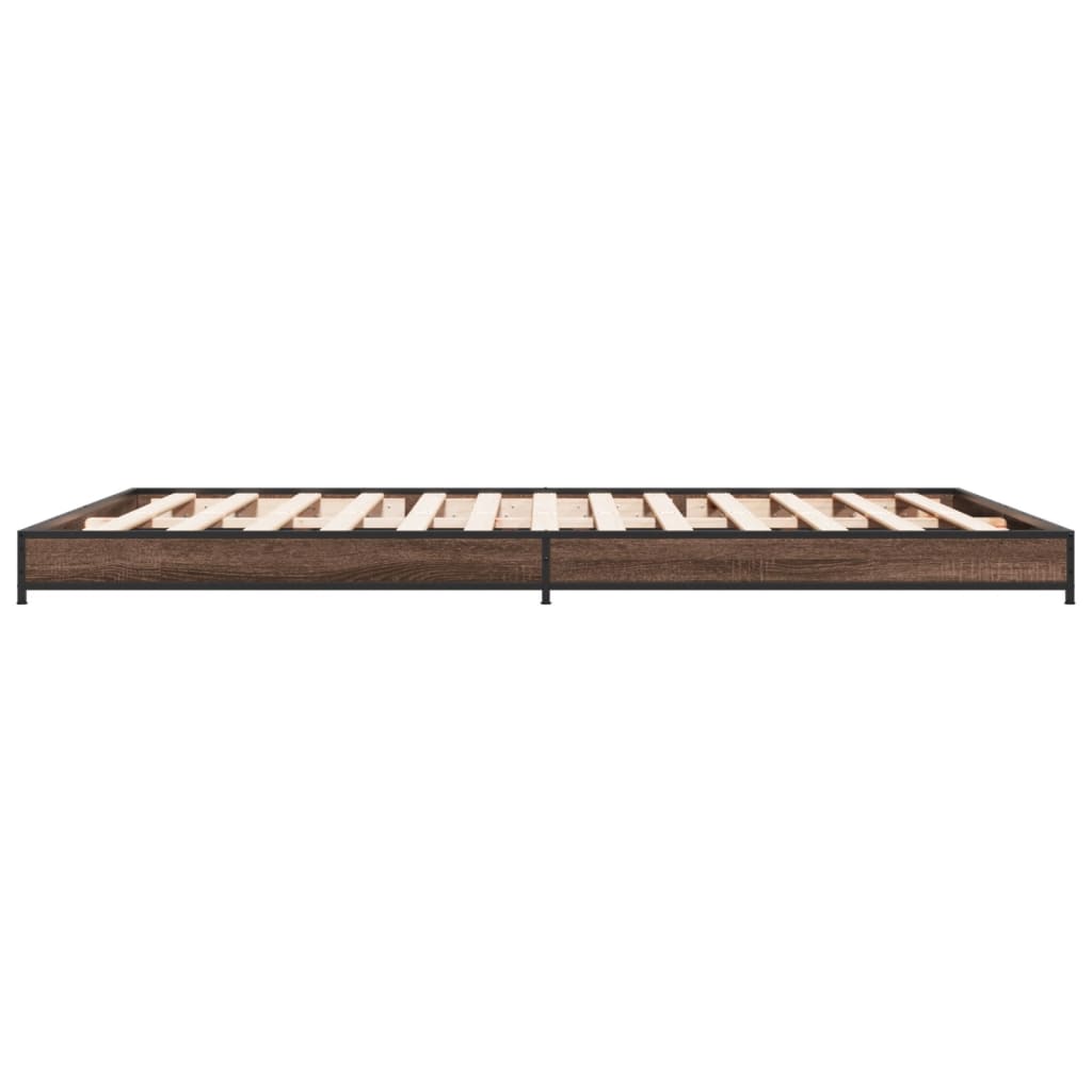 Cadre de lit sans matelas chêne marron 140x190 cm