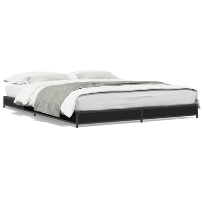 Cadre de lit sans matelas noir 135x190 cm