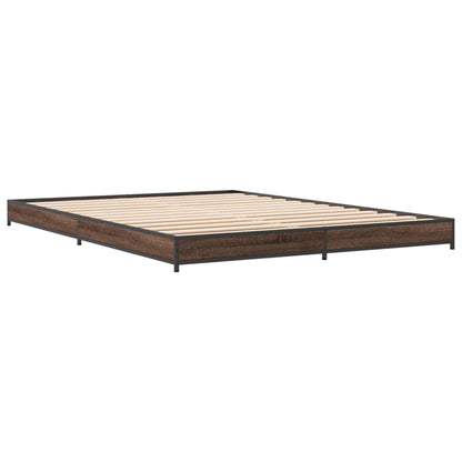 Cadre de lit sans matelas chêne marron 135x190 cm