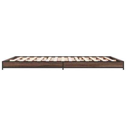 Cadre de lit sans matelas chêne marron 135x190 cm