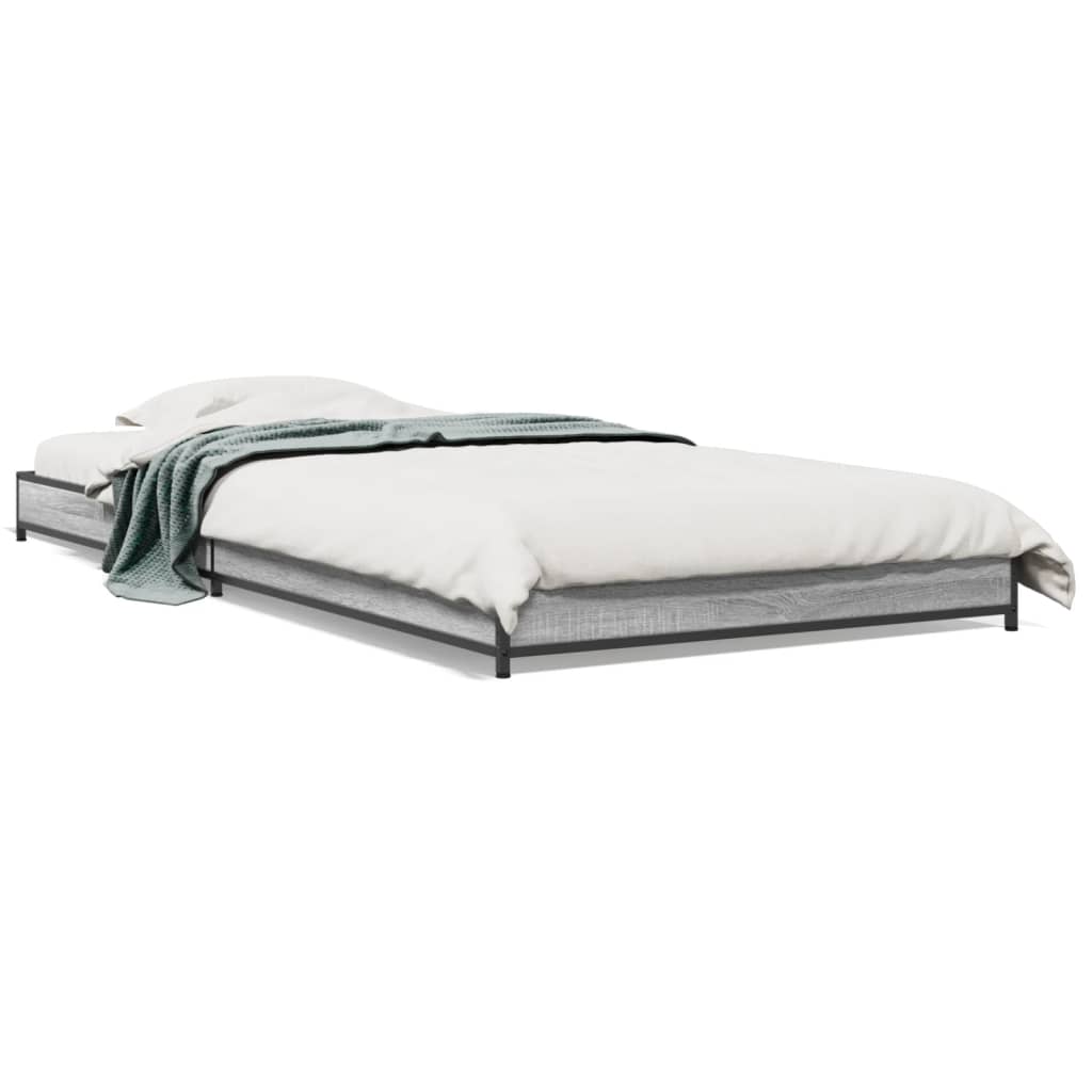 Cadre de lit sans matelas sonoma gris 100x200 cm