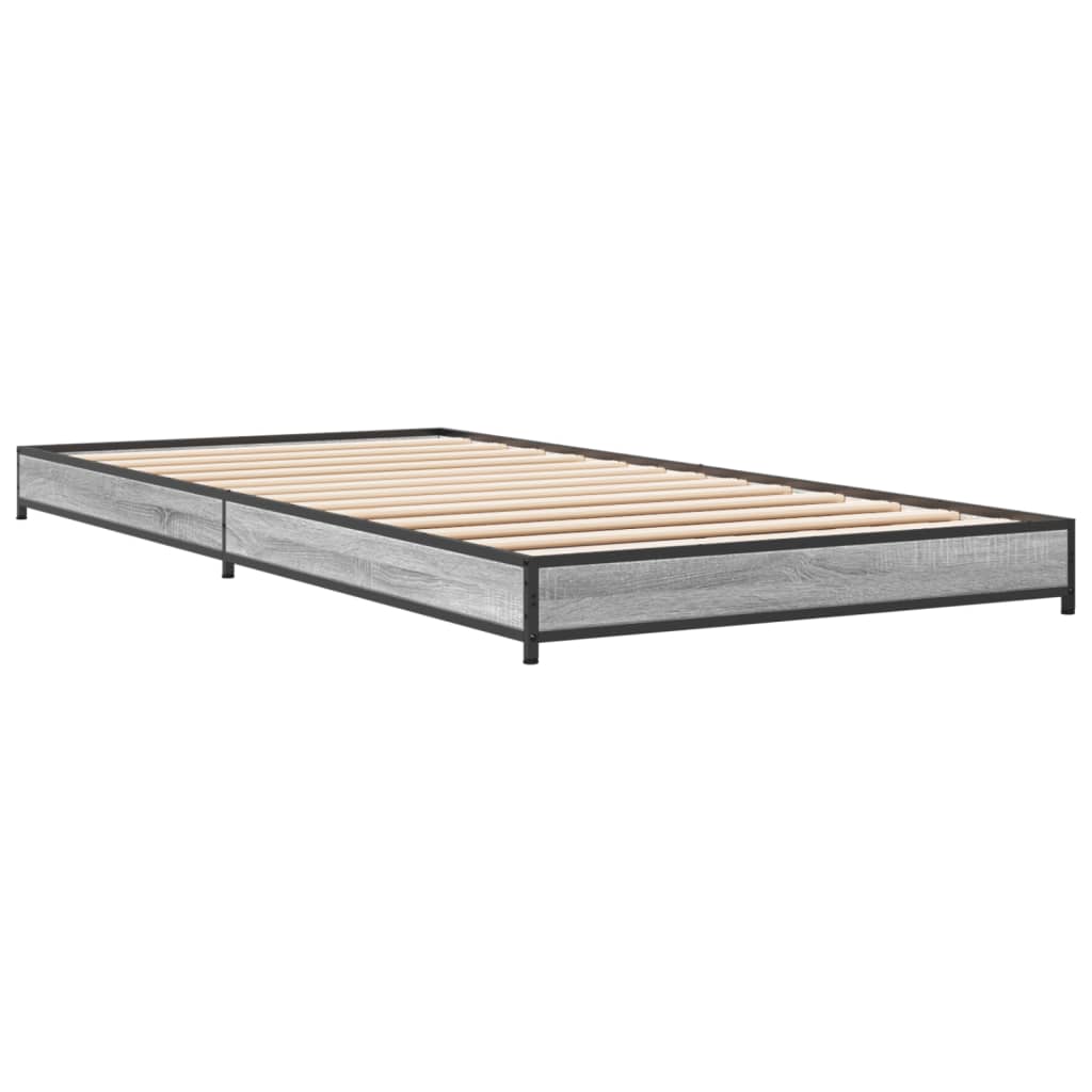 Cadre de lit sans matelas sonoma gris 100x200 cm