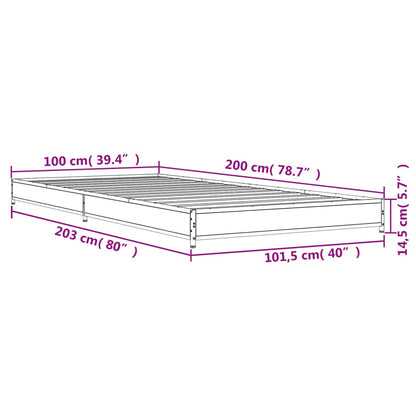 Cadre de lit sans matelas sonoma gris 100x200 cm