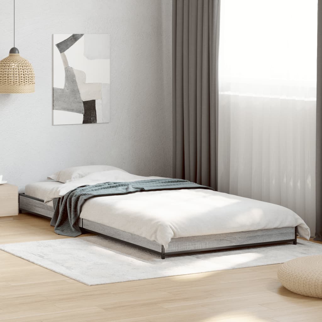 Cadre de lit sans matelas sonoma gris 100x200 cm