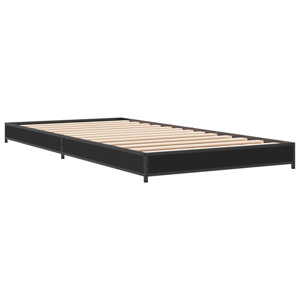 Cadre de lit sans matelas noir 90x200 cm