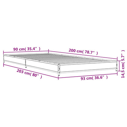 Cadre de lit sans matelas sonoma gris 90x200 cm