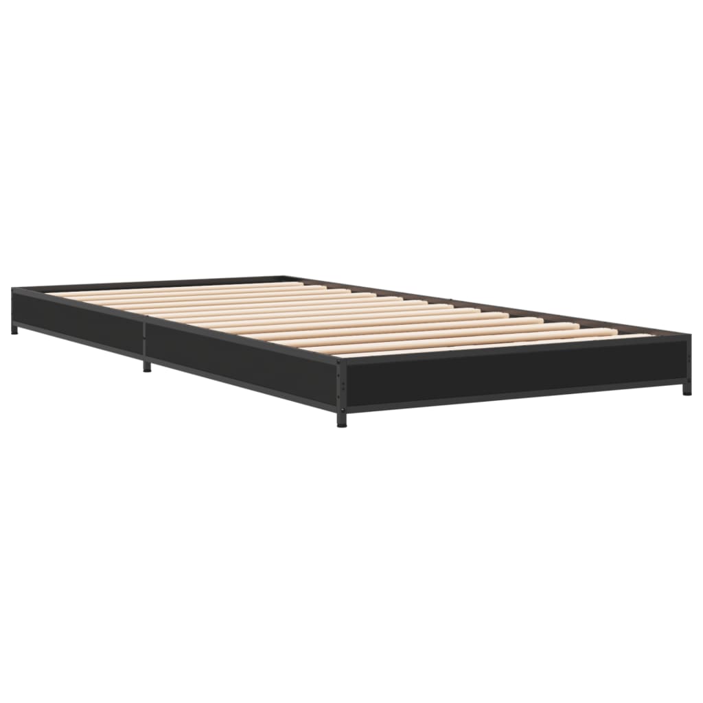 Cadre de lit sans matelas noir 90x190 cm